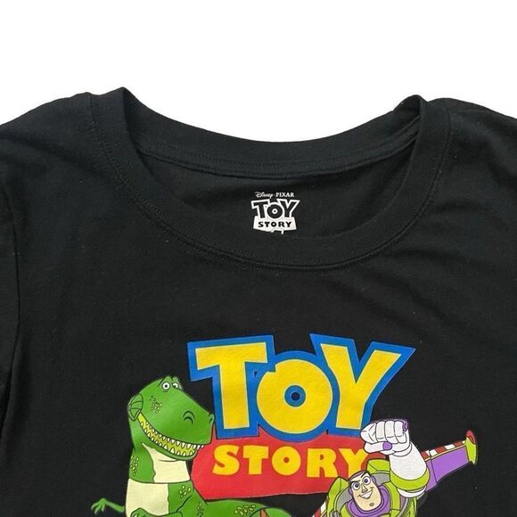 Toy Story Disney Pixar Juniors’ Scoop Neck Short Sleeve Black Graphic Tee Small - Picture 2 of 8